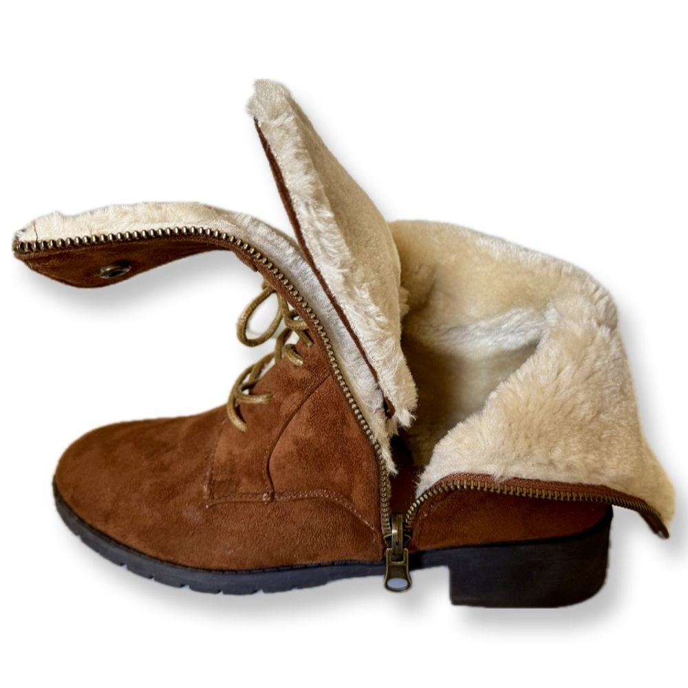 Comfortview Brown Faux Suede The Leighton Weather Boots - Picture 10 of 15